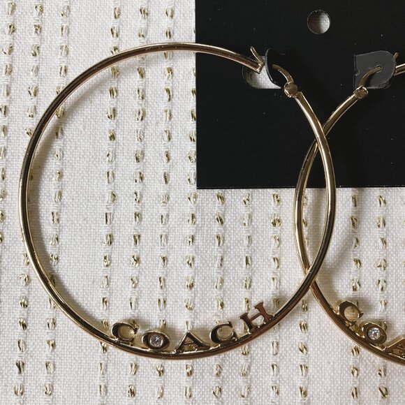 Coach x Jennifer Lopez colab. - Signature Large Hoops Earrings 3" dia. - NWT - Picture 10 of 16